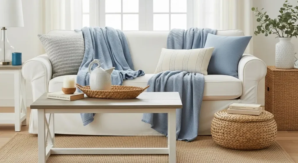 Cozy Throws in Light Fabrics