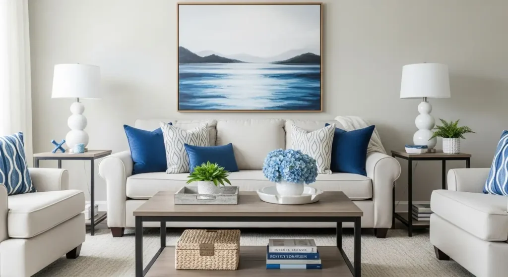 Neutral Color Layers with Blue Highlights