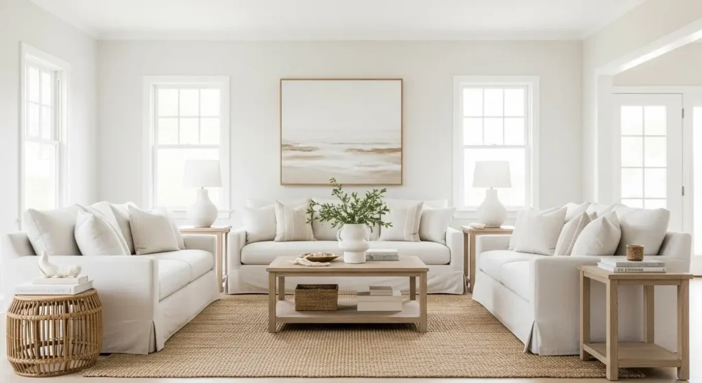 Soft White Walls for an Airy Coastal Base